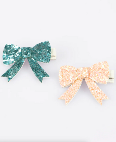 Glitter Bow Hairclips