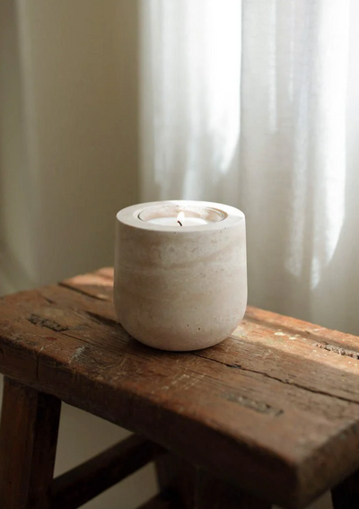 Beige Travertine Refillable Vessel