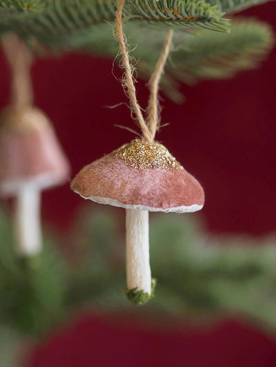 Dusty Rose Mushroom Ornament | Wide