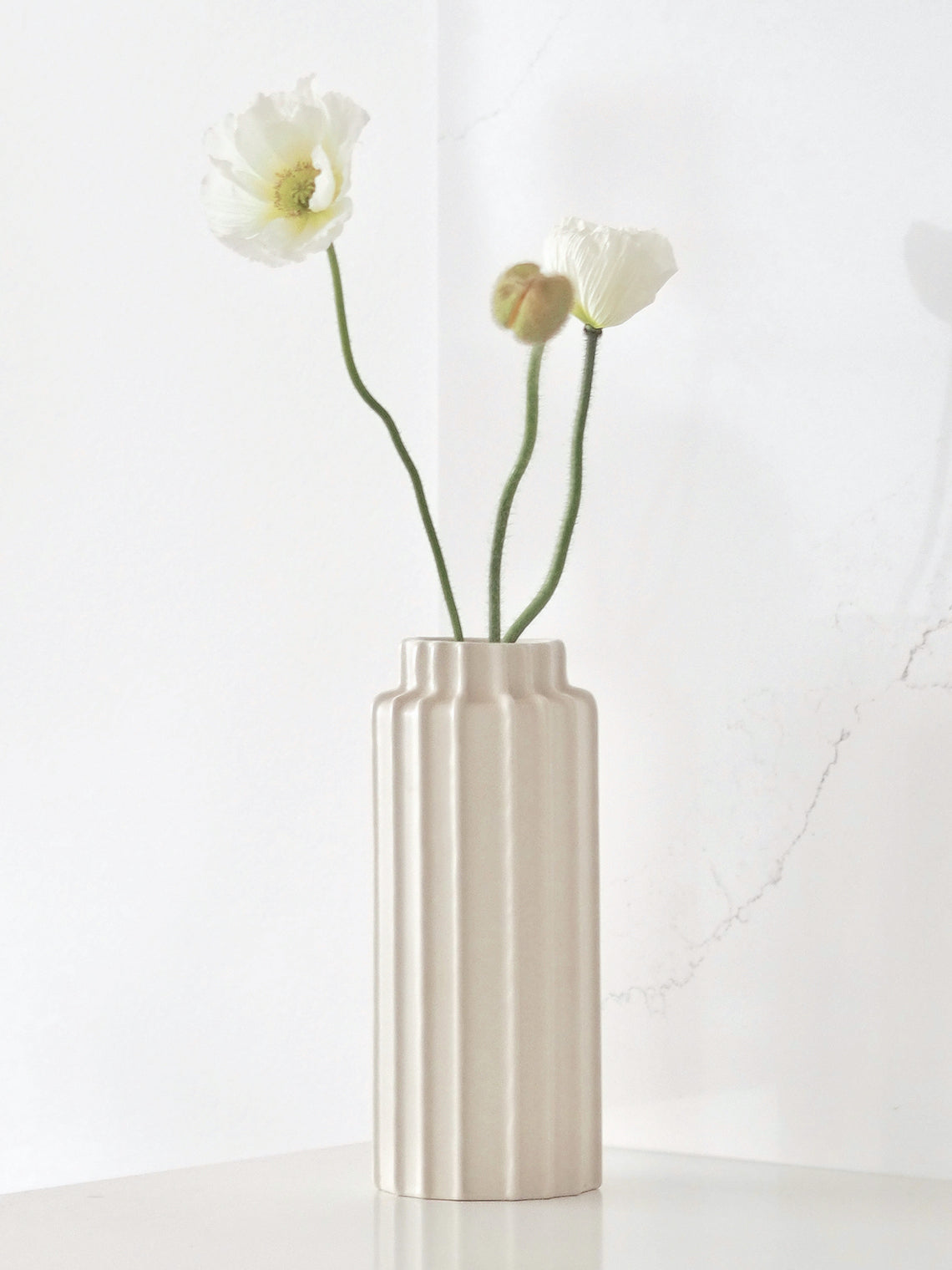 Gina White Cylinder Vases