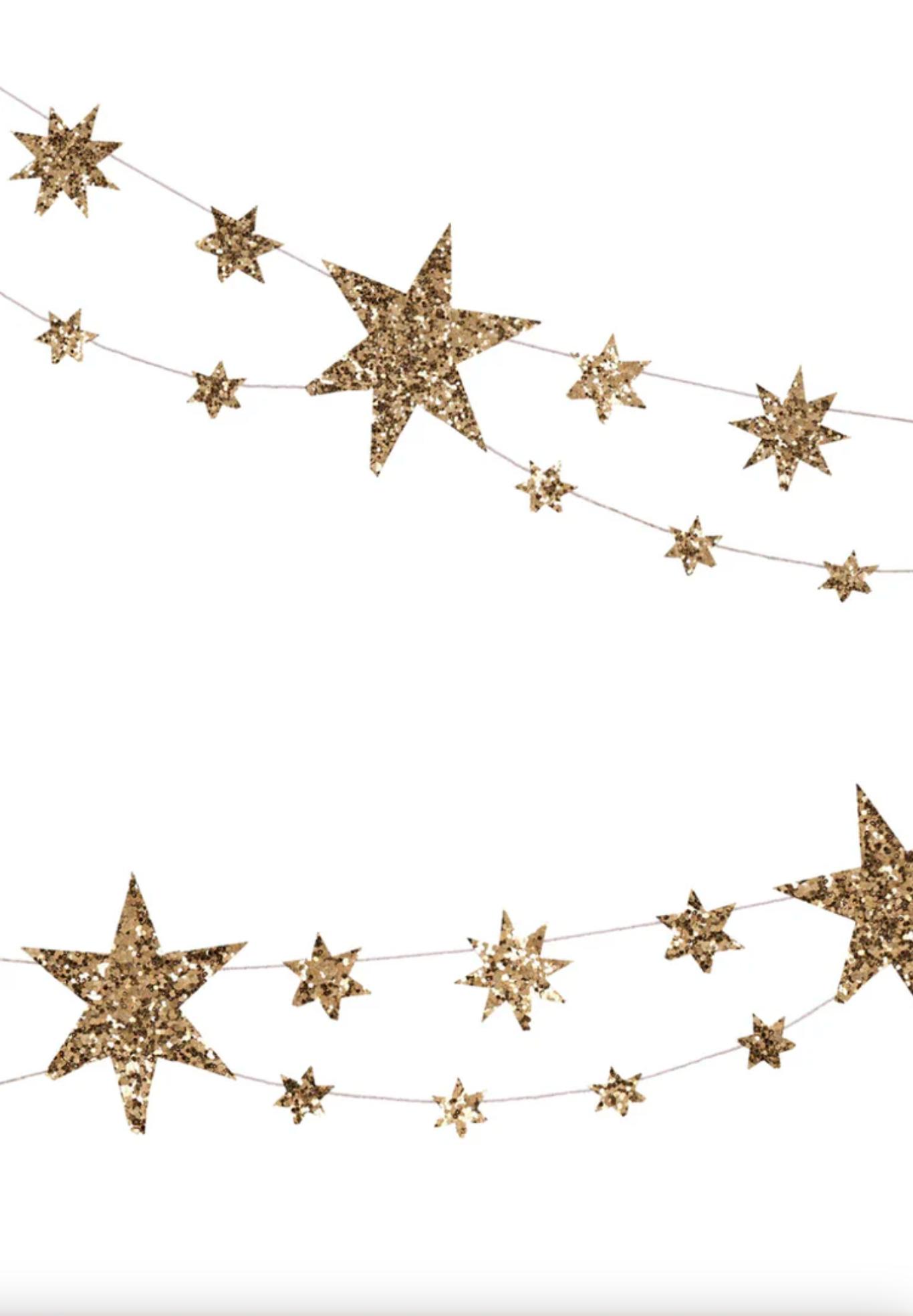 Eco Glitter Stars Garland