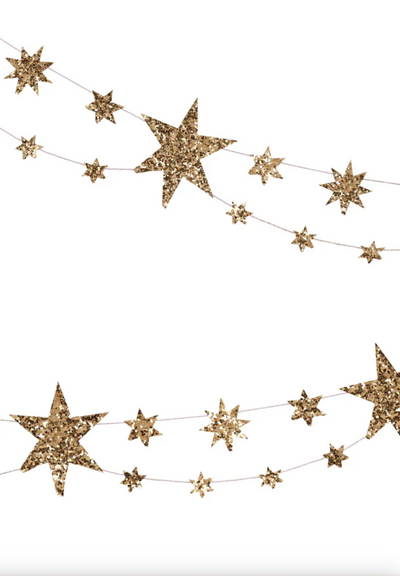 Eco Glitter Stars Garland