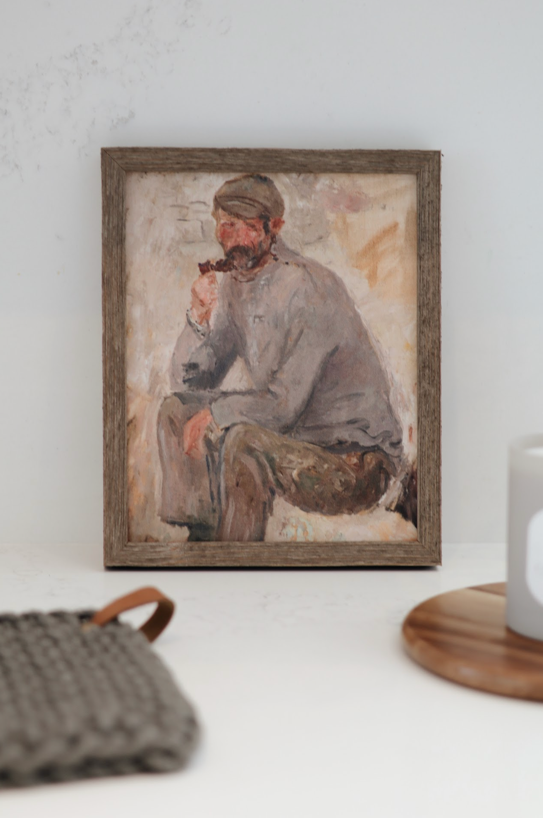 Fisherman Portrait Framed Canvas Print | 8x10