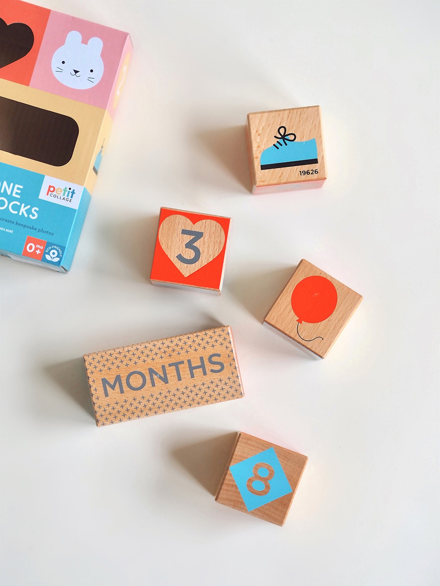 Wooden Milestone Baby Blocks