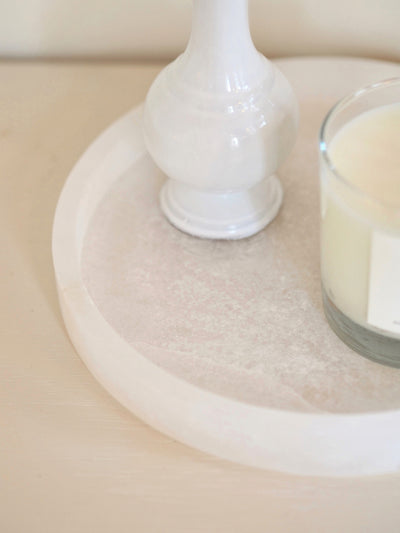 Round Alabaster Tray