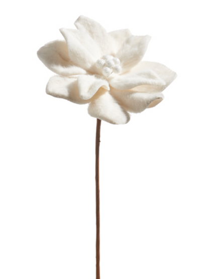 White Felt Poinsettia Stem