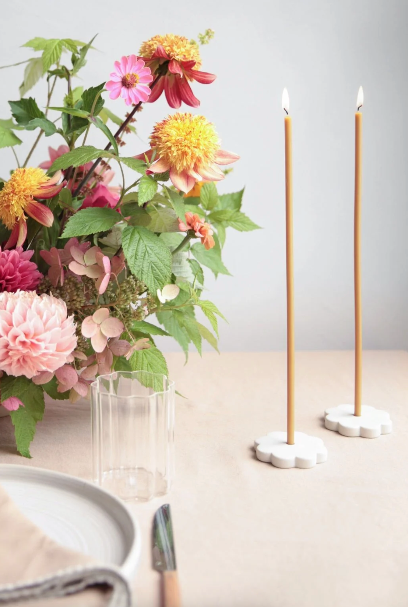 Fleur Long Stem Candle Holder