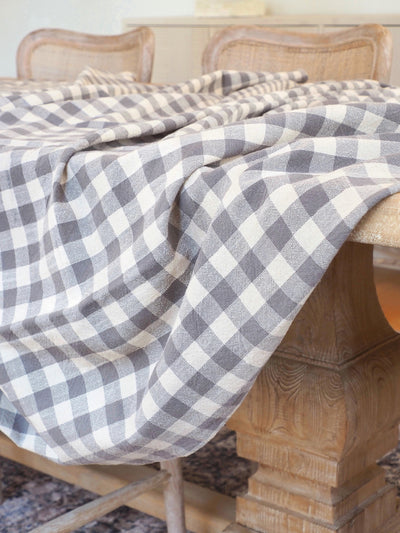 Somerset Gingham Grey Tablecloth