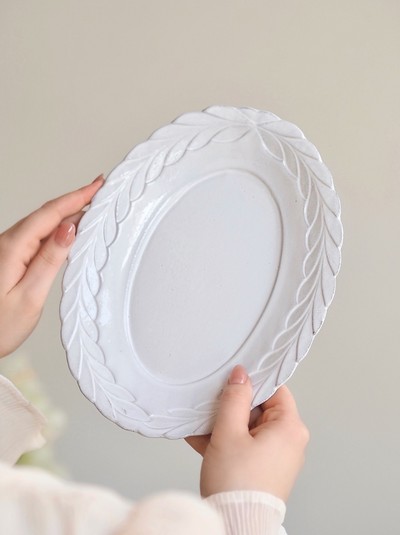 César Oval Platter with Laurels