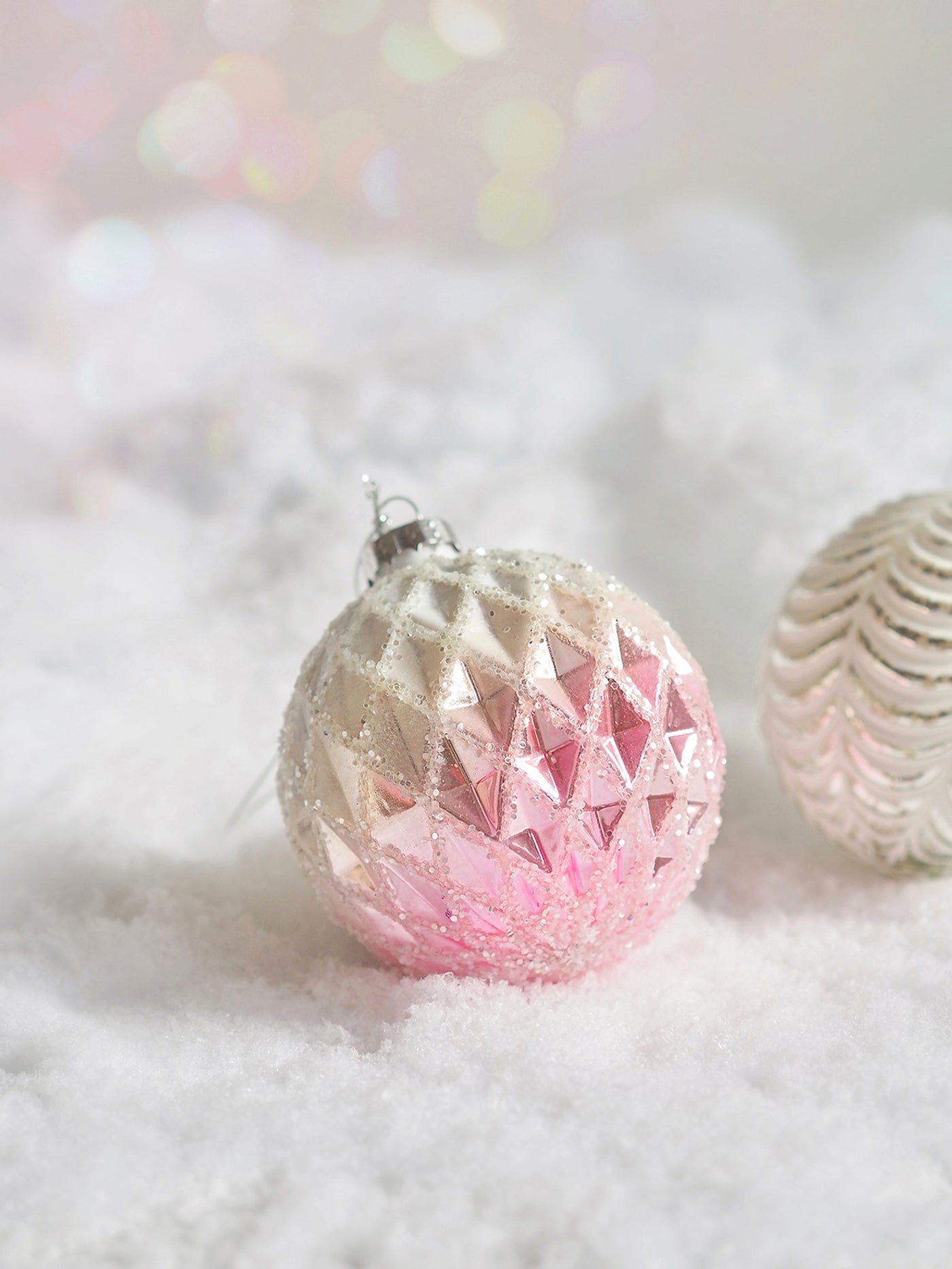 Pink Glass Bauble Ornament