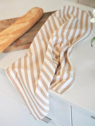 Lucia Sand Stripe Tea Towel