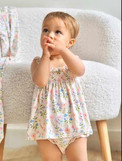 Garden Floral Smocked Sundress & Bloomer