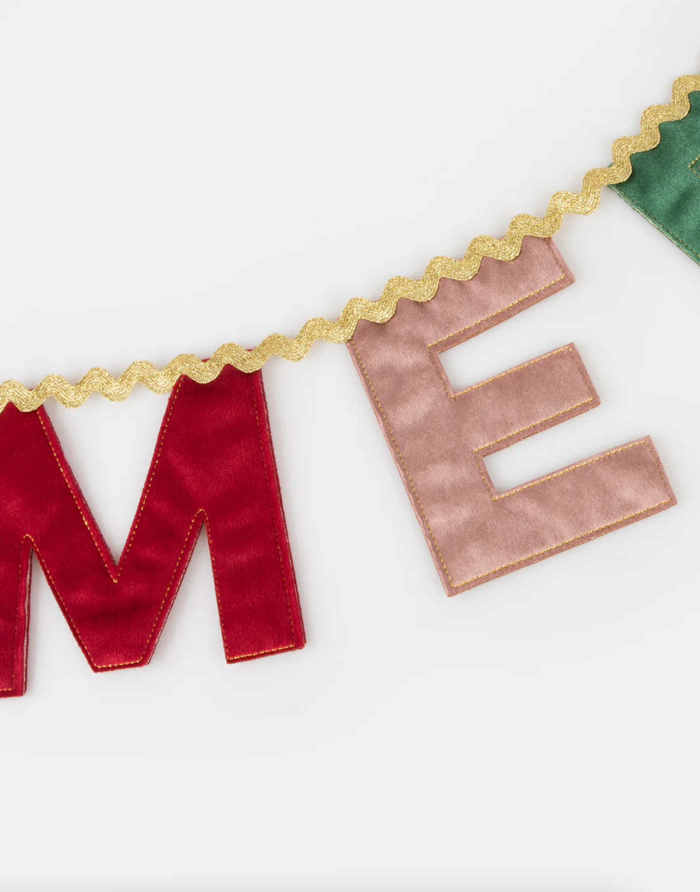 Merry Christmas Velvet Pennant Garland