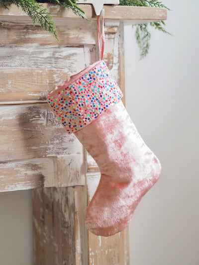 Sequin Pink Stocking