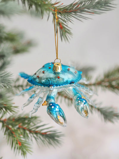 Blue Seaside Crab Ornament