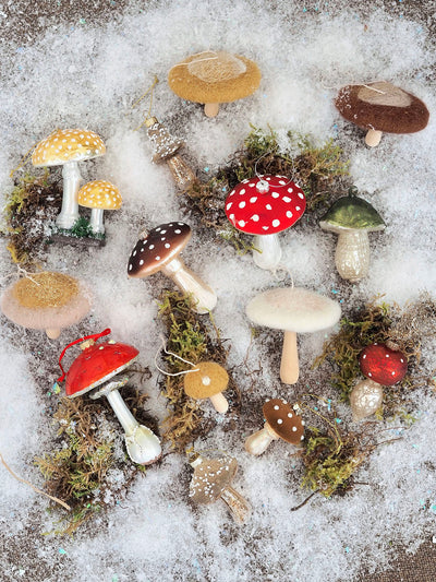 Mini Dot Mushroom Ornaments