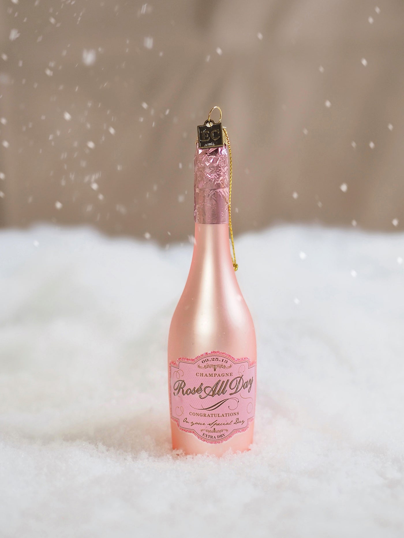 Congratulations Pink Champagne Ornament