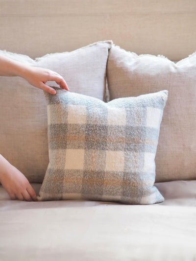 Cozy Grey Checkered Pillow | 18x18