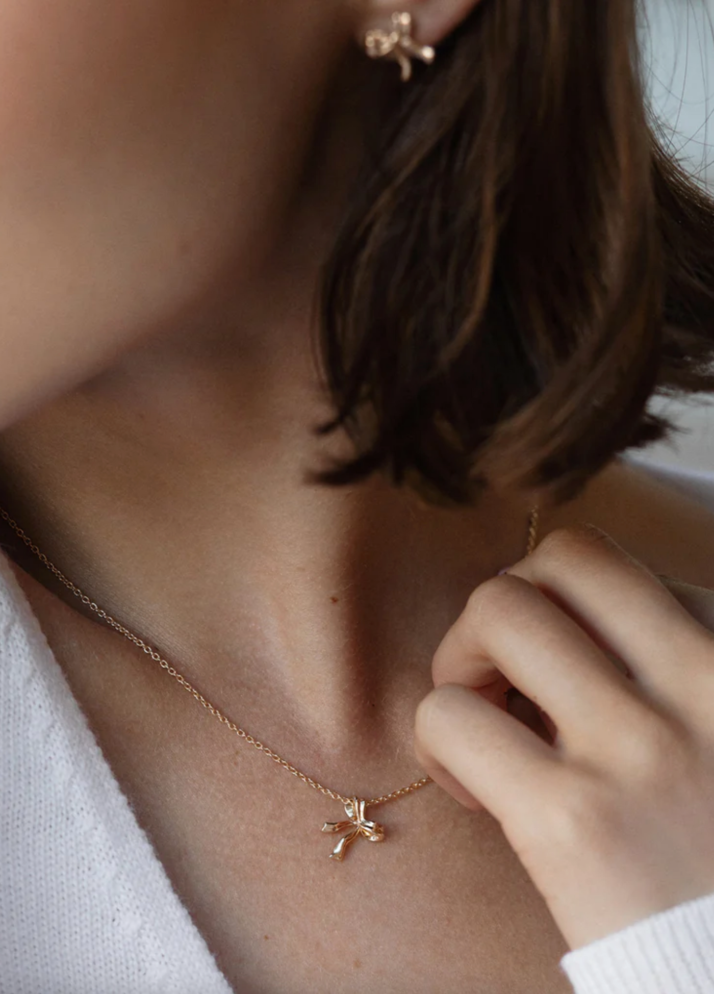 Bow Necklace | Gold