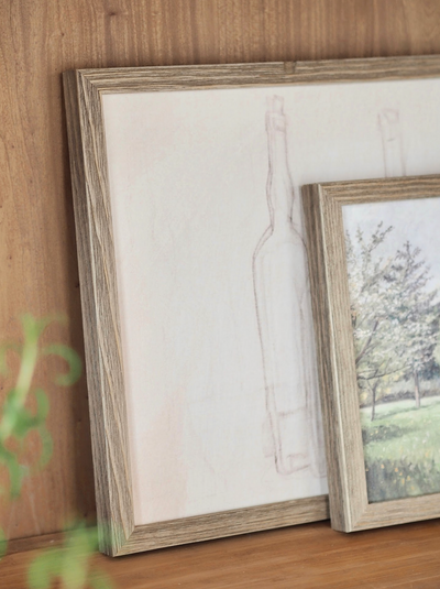 Bottles Sketch Framed Canvas Print | 11x14