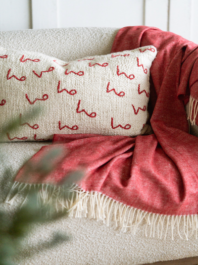 Monroe Poppy Herringbone Throw