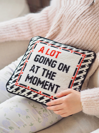 A Lot Going On Needlepoint Pillow | 11x11