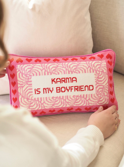 Karma Needlepoint Pillow | 9x15