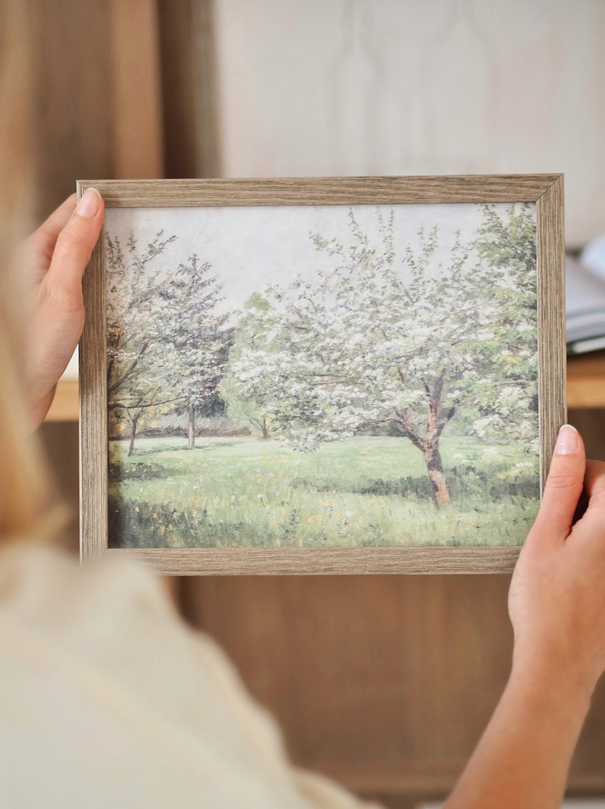 Cherry Blossom Trees Framed Canvas Print