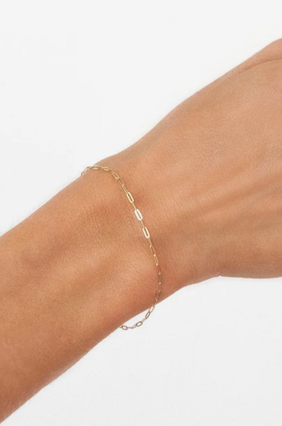 Flat Drawn Cable Bracelet | 14K Gold