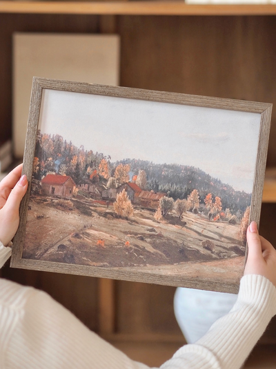 The Old Farm Framed Canvas Print | 11x14