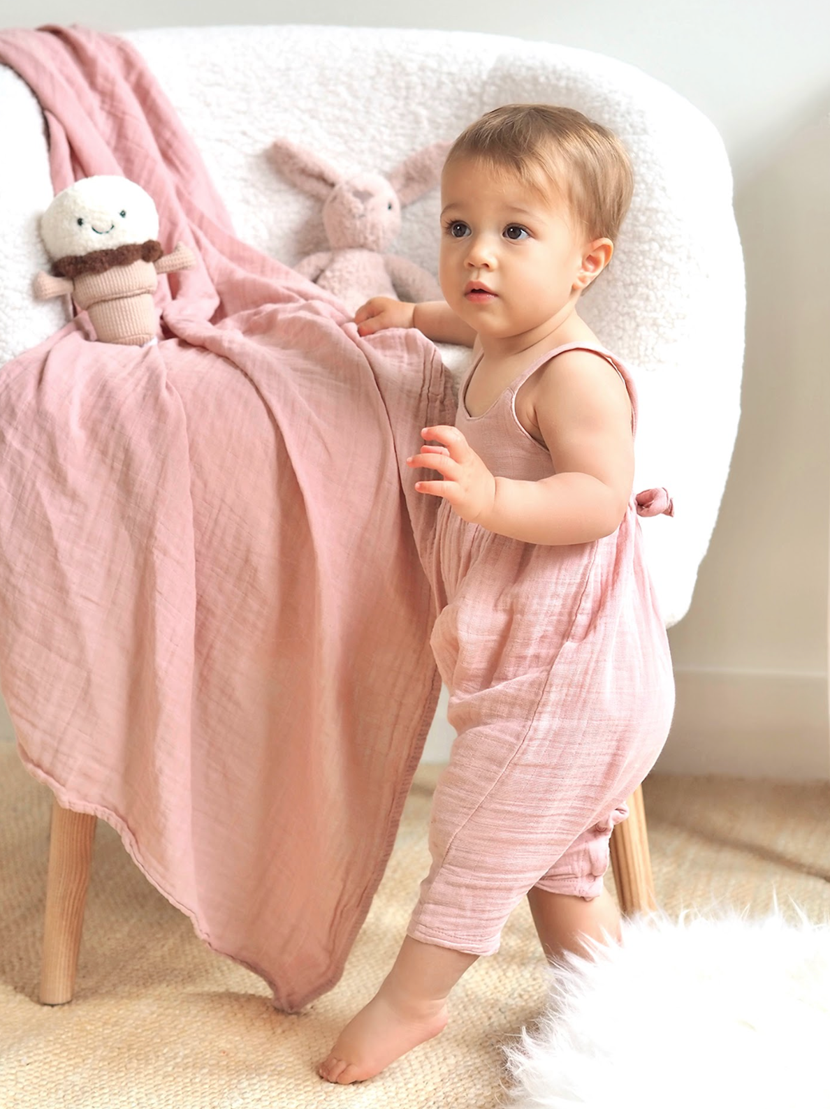 Dusty Pink Swaddle Blanket