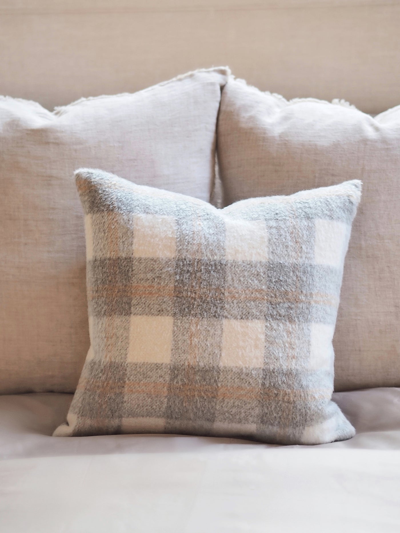 Cozy Grey Checkered Pillow | 18x18