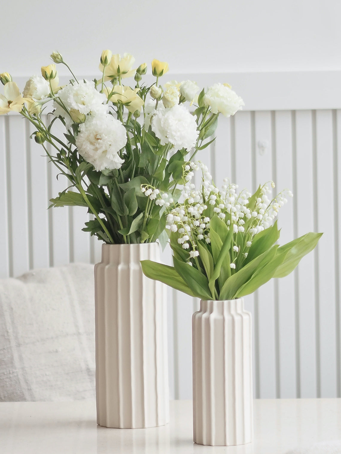 Gina White Cylinder Vases