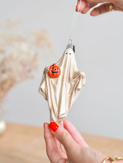 Friendly Ghost with Pumpkin Ornament