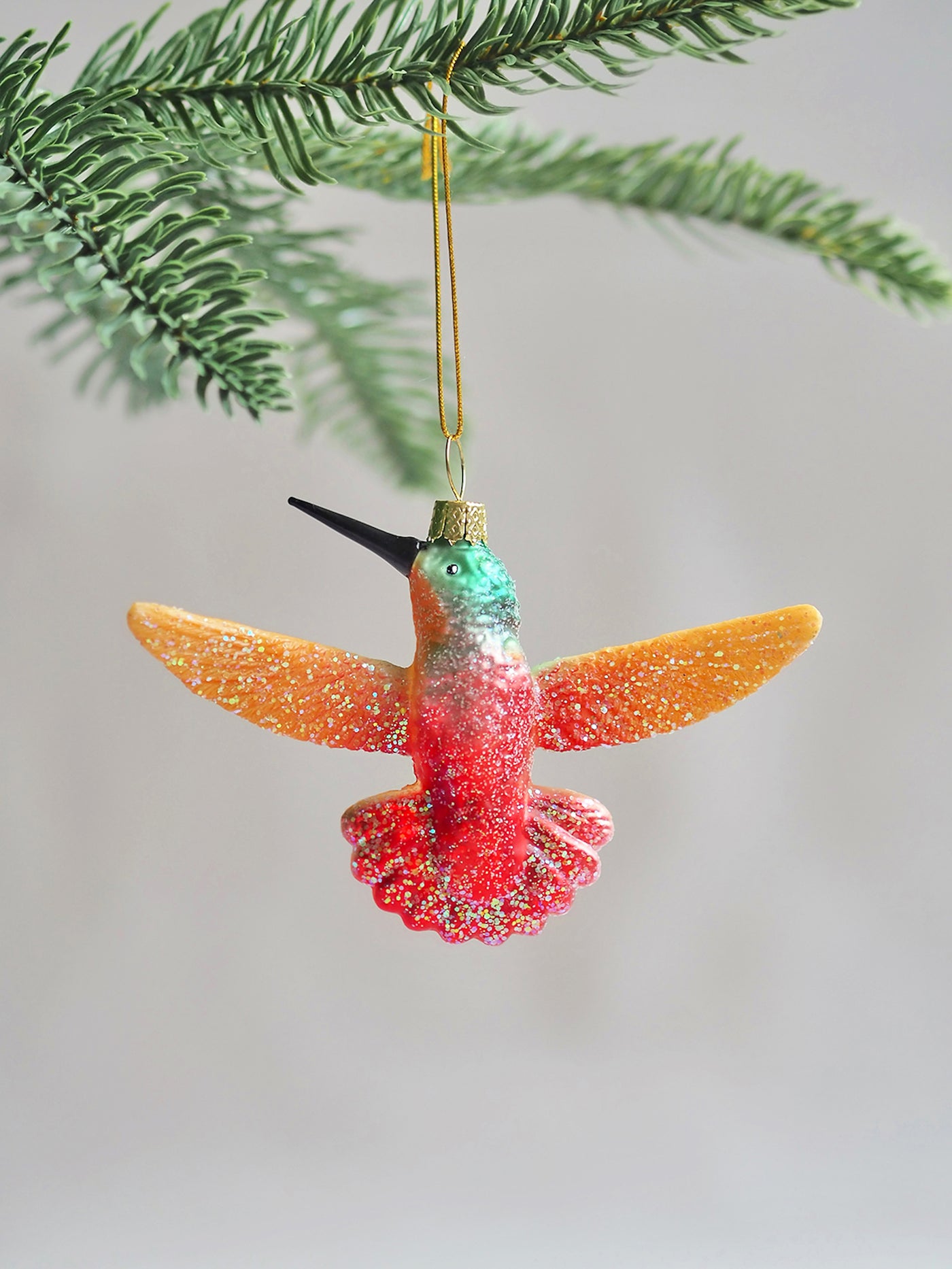 Red Glitter Hummingbird Ornament