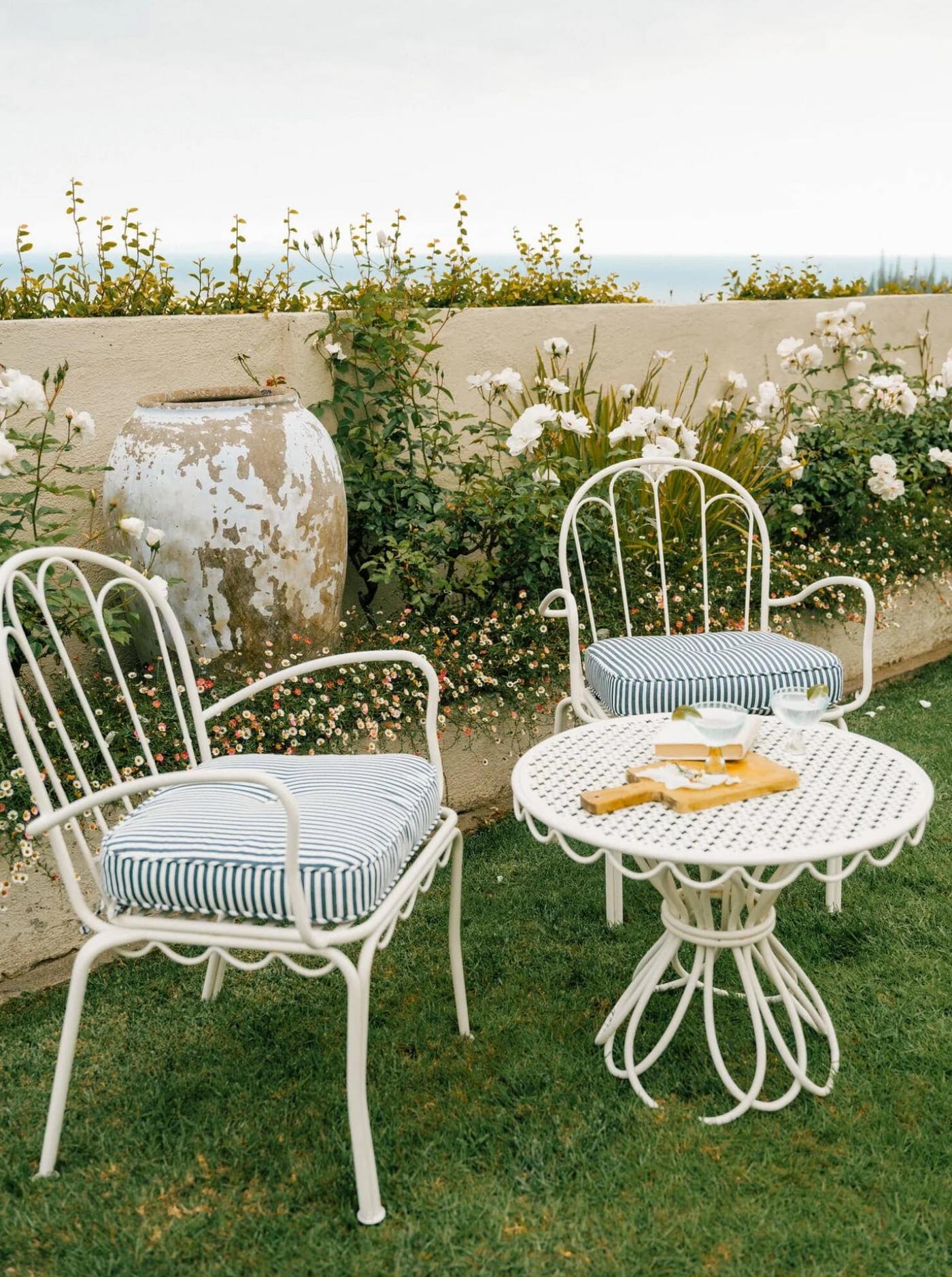 Al Fresco Chair Cushion | Lauren's Stripe Navy