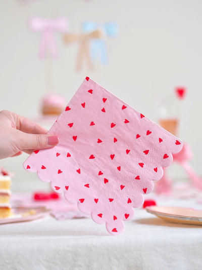 Heart Pattern Pink Napkins