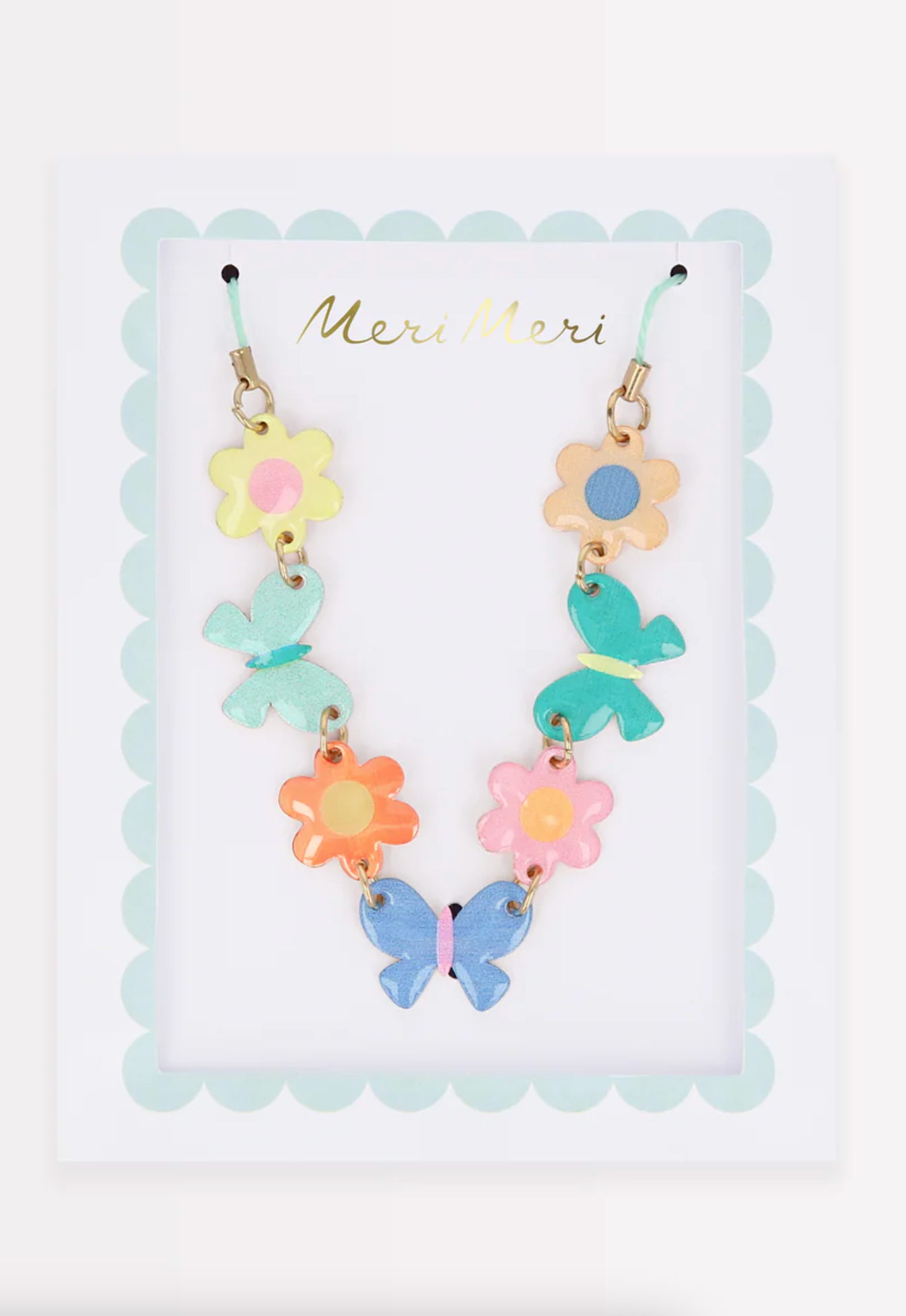 Butterflies & Flowers Enamel Charm Necklace