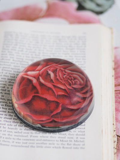 Red Rose Cut-out Dome Paperweight