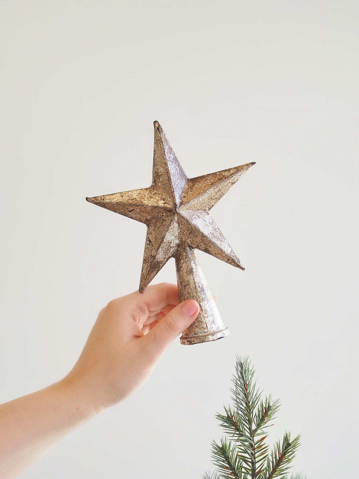 Antique Silver Star Tree Topper