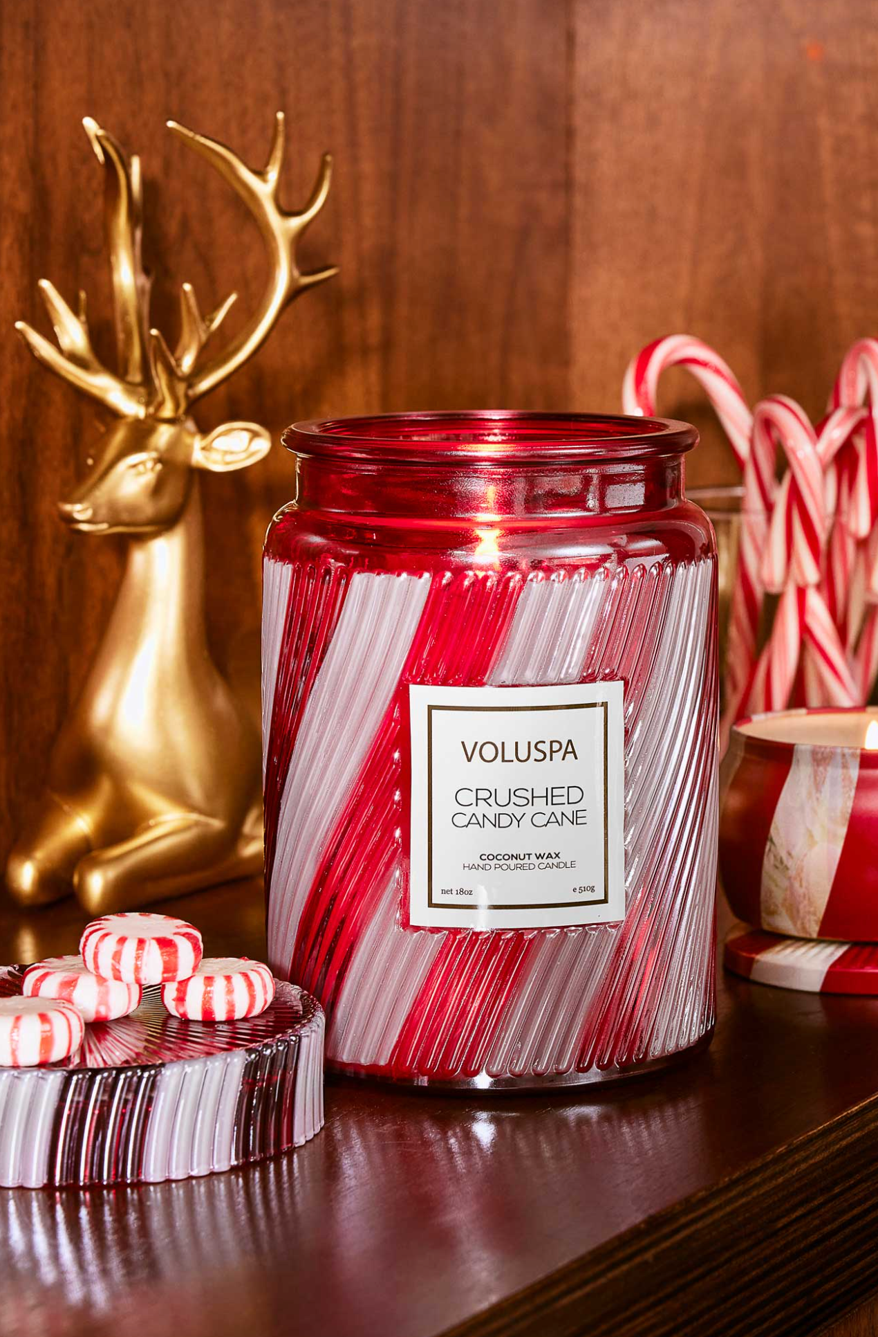 Crushed Candy Cane Jar Candle | Large