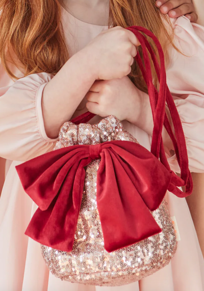 Pink Sequin Bow Bag