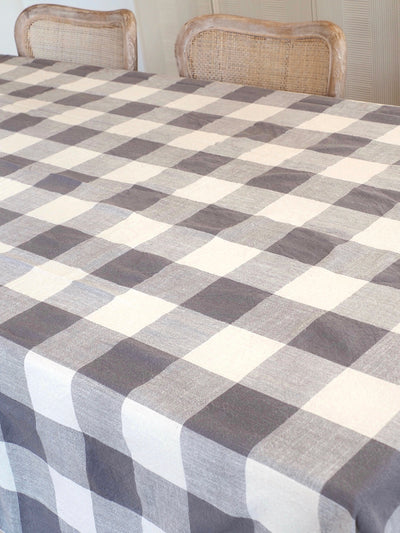 Salinas Gingham Grey Tablecloth