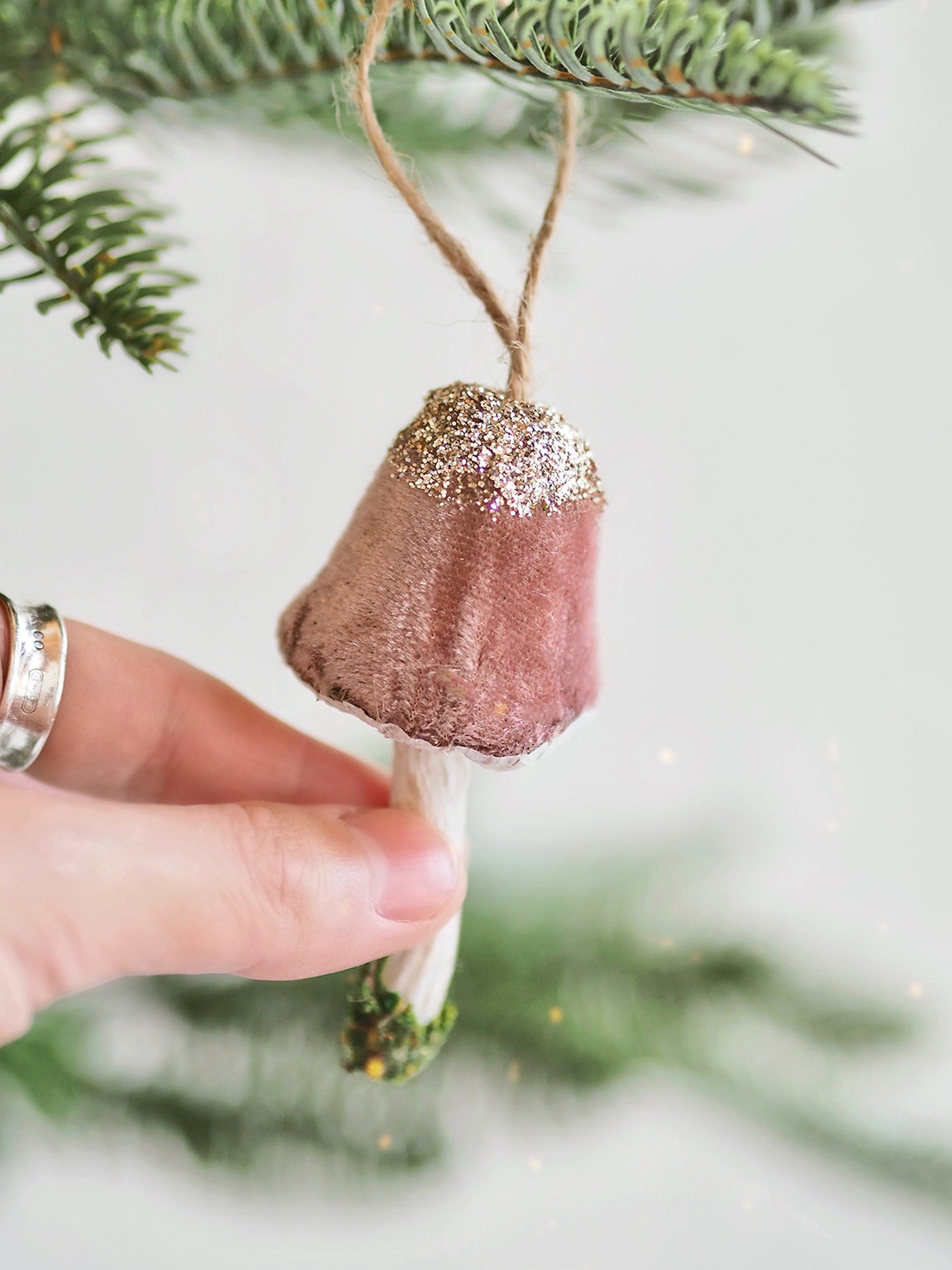 Dusty Rose Mushroom Ornament | Narrow