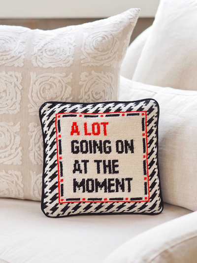 A Lot Going On Needlepoint Pillow | 11x11