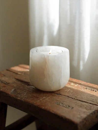 White Onyx Refillable Vessel