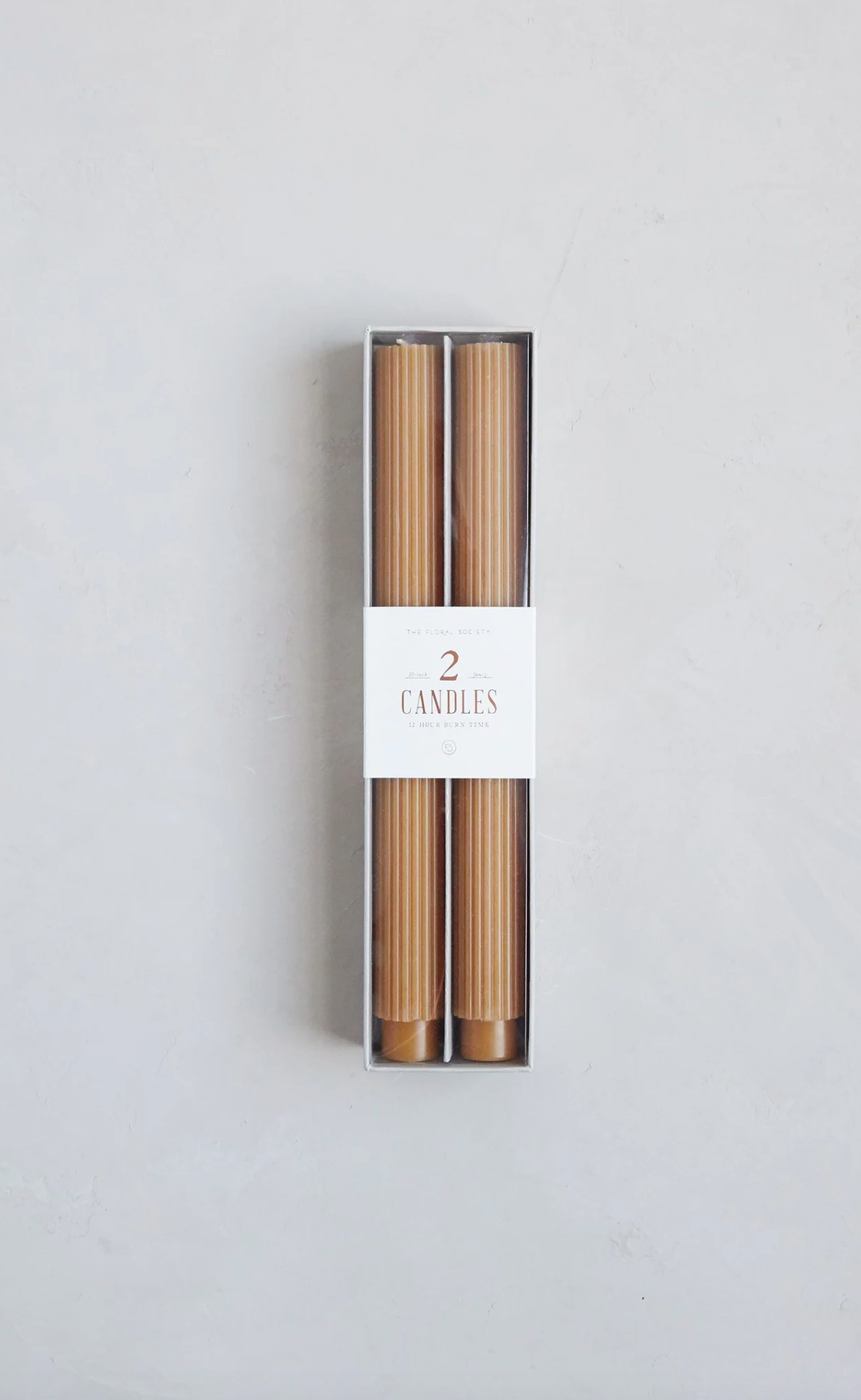 Ribbed Miel Taper Candle Set | 10"