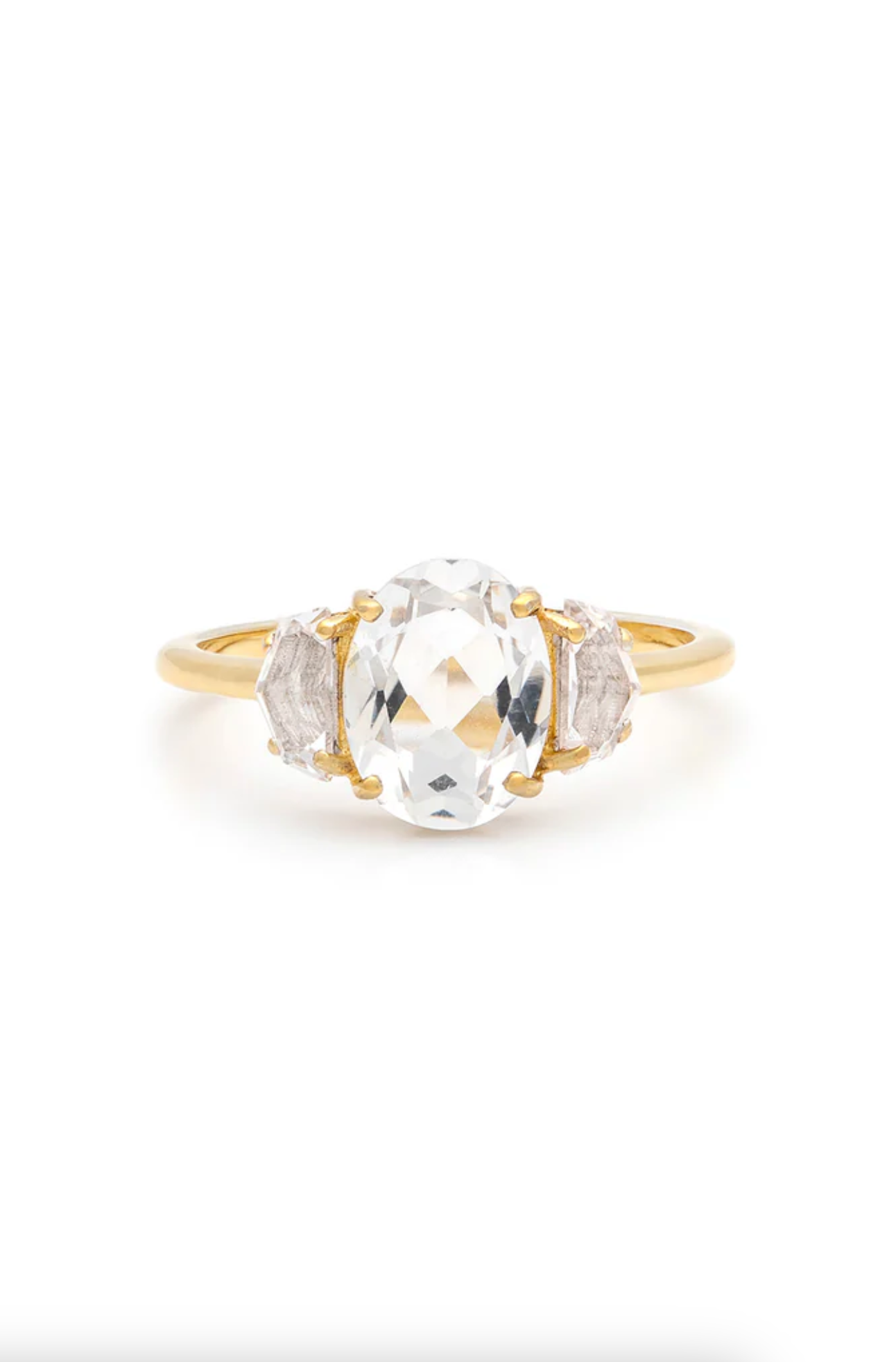 Epaulette White Topaz Ring