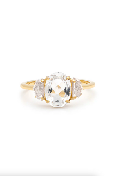 Epaulette White Topaz Ring