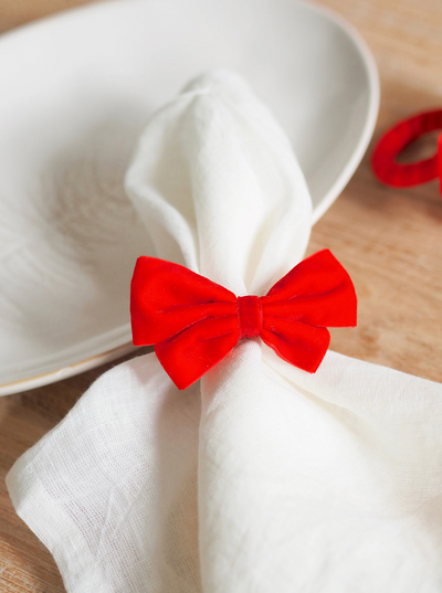 Red Velvet Bow Napkin Ring